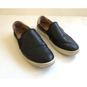 UGG Womens Black Leather Slip On Casual Shoes Size 8